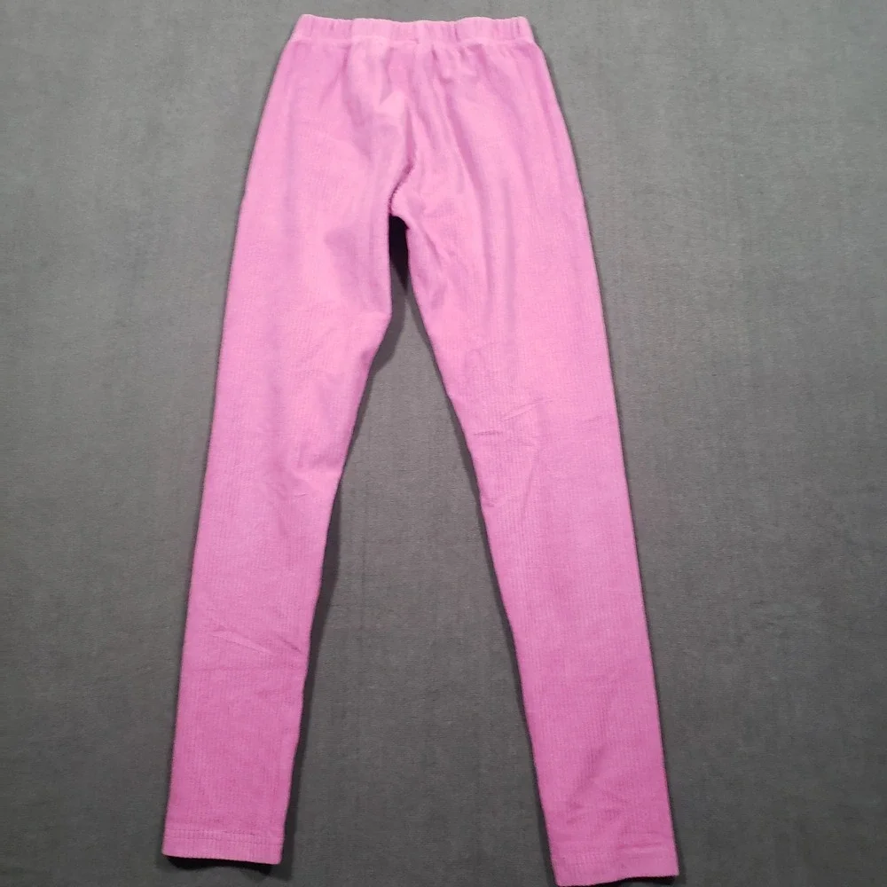 Hanna Andersson Leggings Girls Size 12 Pink Ribbed Cotton Blend Pull On‎ Pants